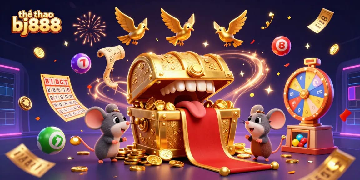 Experience sports betting with thể thao bj888, showcasing dynamic lottery elements and vibrant 3D characters in action.