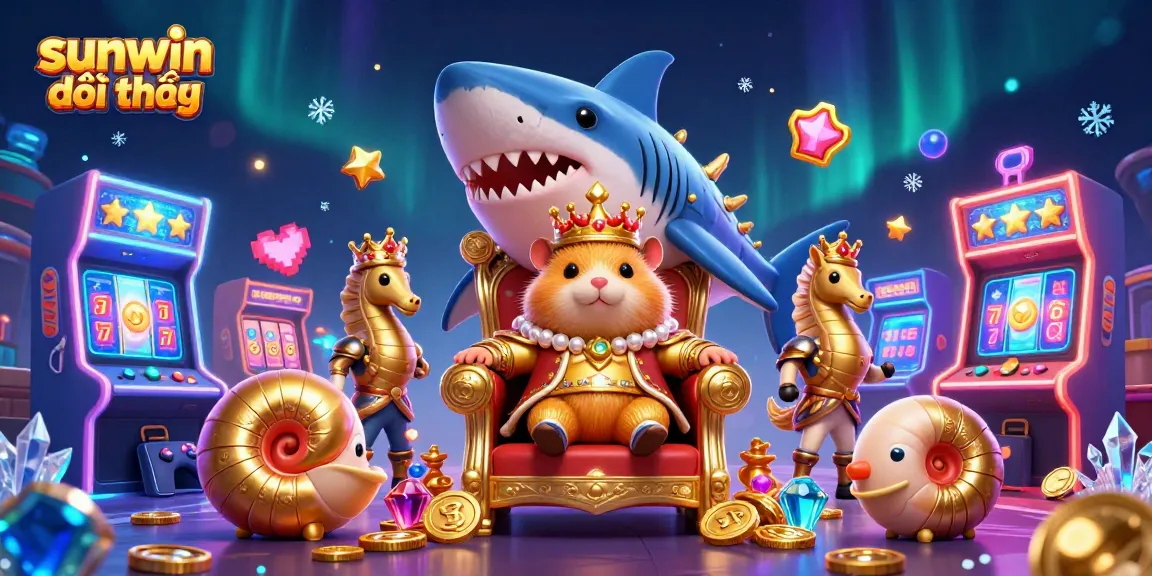 Engage in immersive fun at sunwin đổi thưởng with a vibrant underwater gaming scene filled with casino elements.