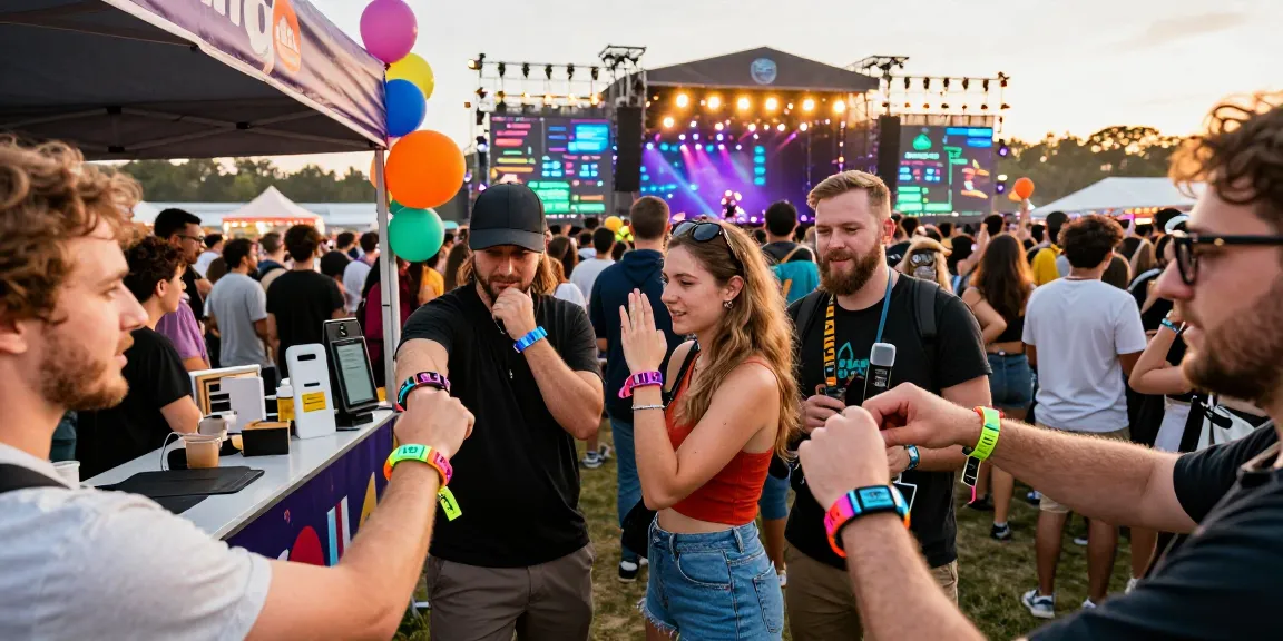 Enhance control de acceso con pulsera electrónica experience at lively festivals.