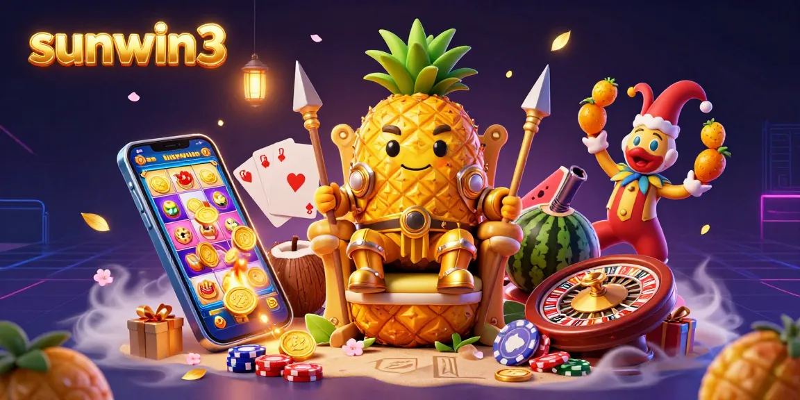 Engage with thrilling gameplay at sunwin3 featuring a golden pineapple king and dynamic casino elements.