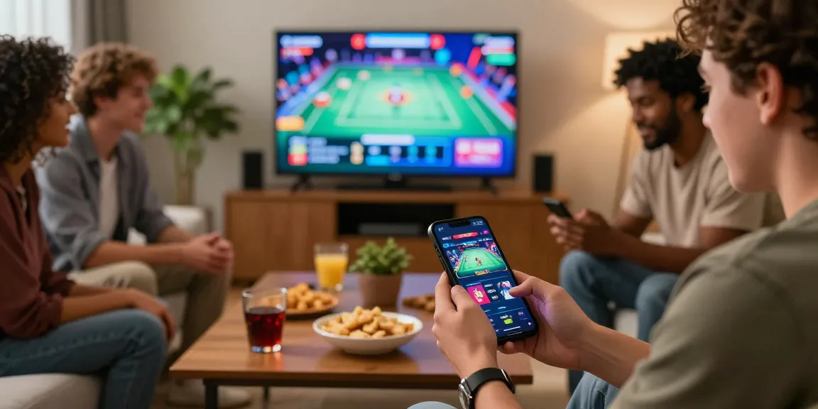 Group enjoying 68gamebai gaming experience on mobile with vibrant visuals