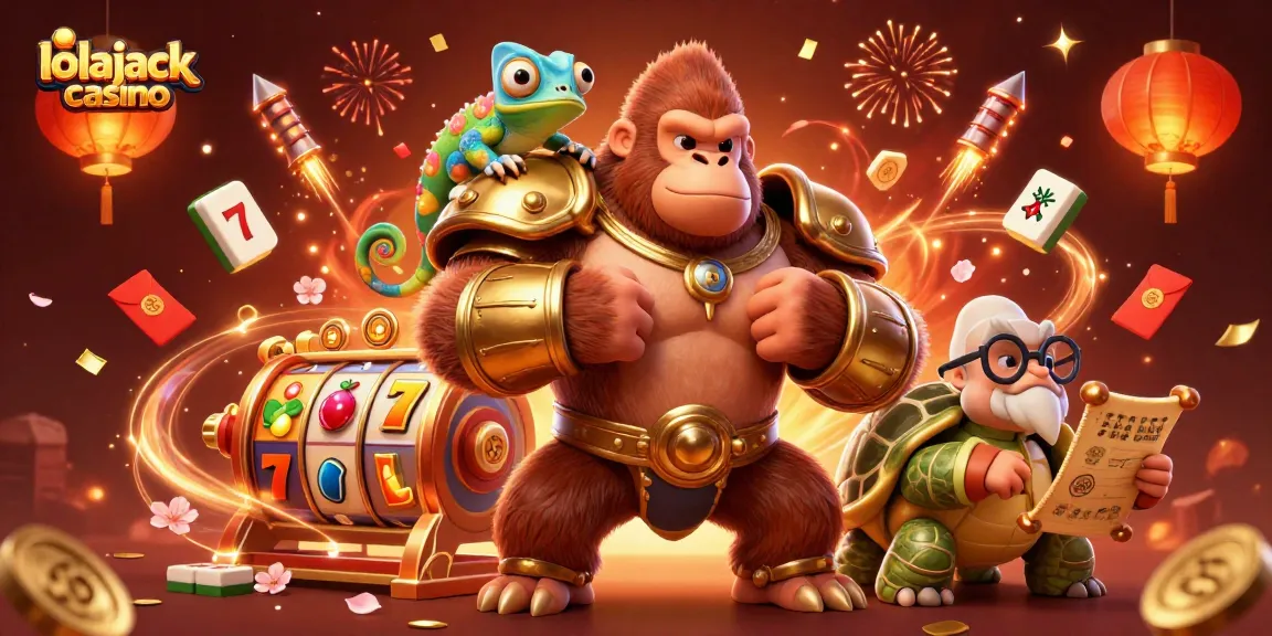 Experience slot success at lolajack casino with vibrant, dynamic gaming characters and elements.