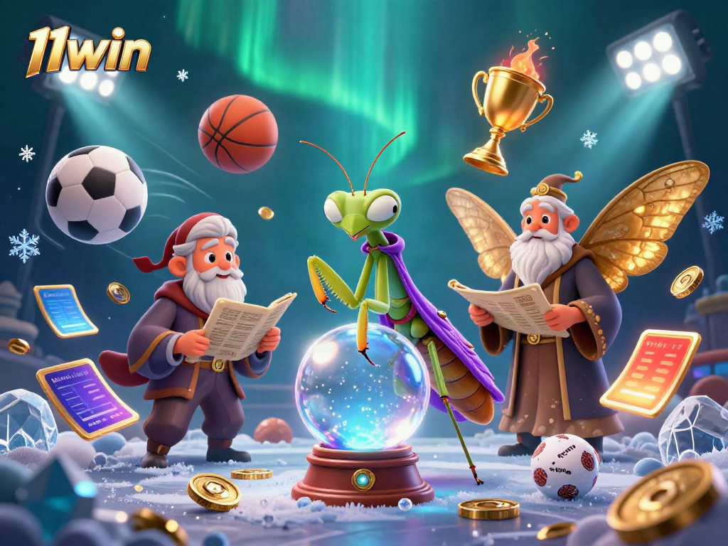 Engage with 11win's dynamic casino experience featuring a fortune teller and vibrant sports elements.