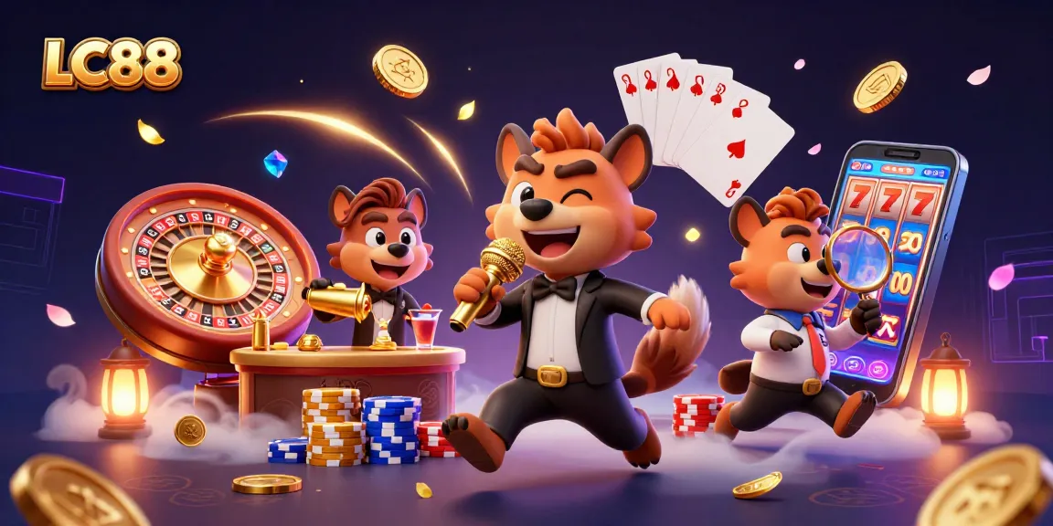 Experience the exciting world of LC88 as hyenas engage in casino fun, showcasing vibrant games.