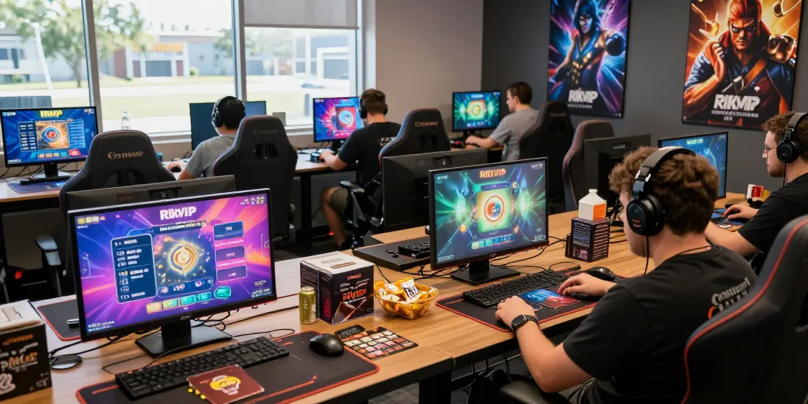 Players enjoying Rikvip online card games in an engaging gaming lounge.