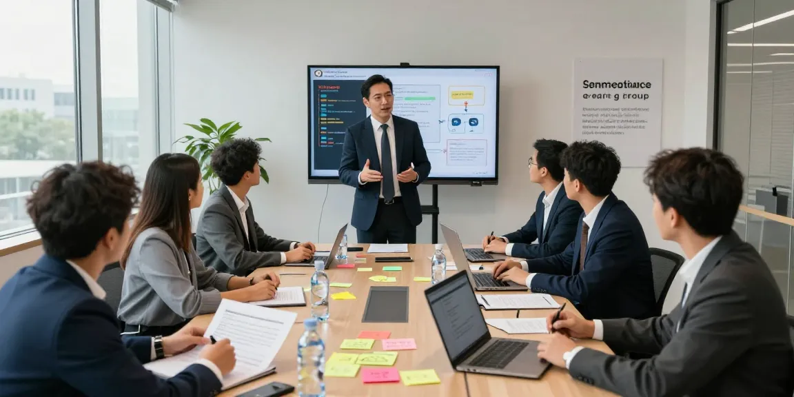 Group discussing strategies to recover lost crypto in a modern workshop setting