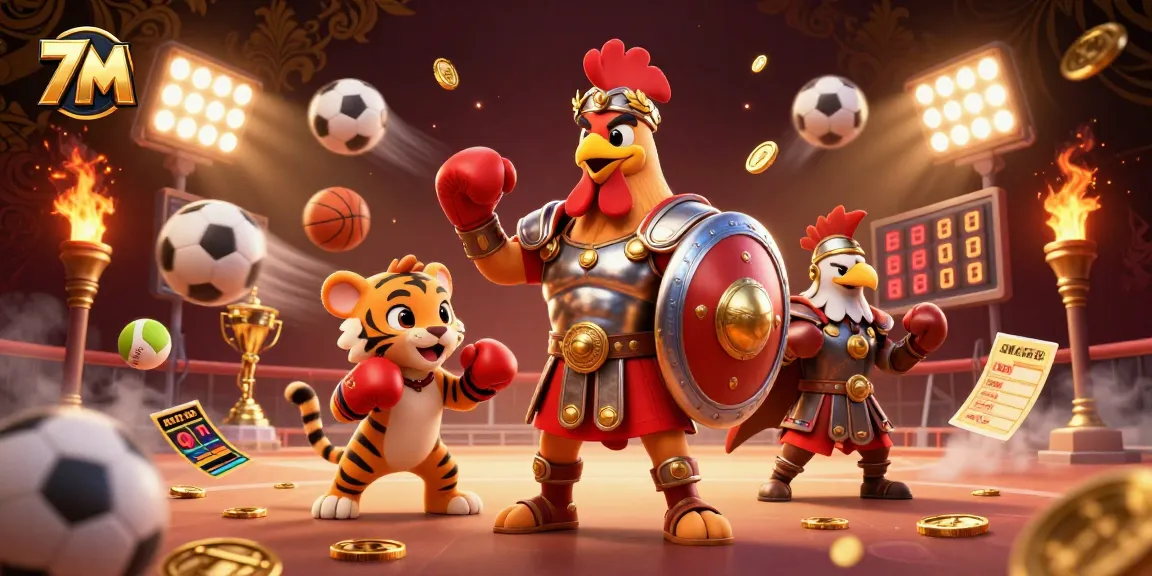 Experience exhilarating sports betting with 7M's live scores and dynamic updates in this vibrant illustration.