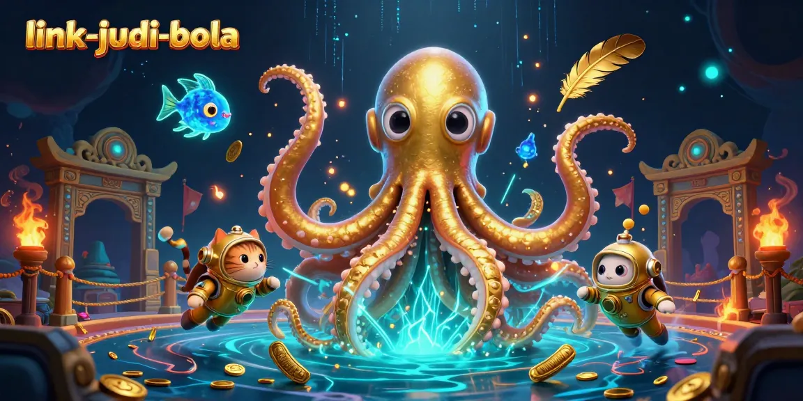 Engage with link-judi-bola's dynamic betting experience using a vibrant kraken scene.